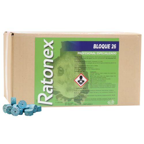 Ratonex Bloque 26 – Bloque Difenacoum al 0,0026% - 5kg