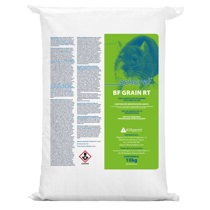 Sakarat® BF Grain RT – Grano Brodifacoum al 0,0029% - 10kg