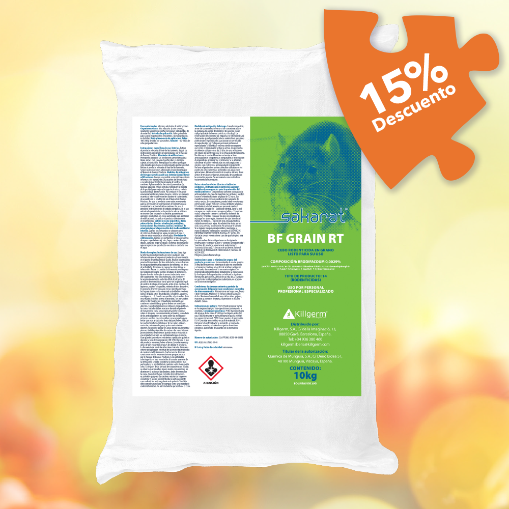 Sakarat® BF Grain RT – Grano Brodifacoum al 0,0029% - 10kg