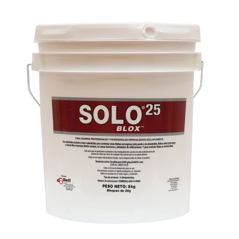 Solo® 25 Blox - Bloque Brodifacoum al 0,0025% - 8kg